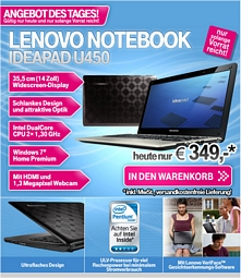 Notebook Lenovo IdeaPad U450