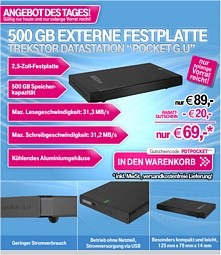 Externe Festplatte Trekstor Datastation Pocket g.u. S 500GB