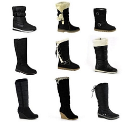 Verschiedene Trendy Winter Damenstiefel