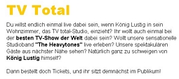 Mediabolo: Bis zu 4 Karten für TV Total kostenlos sichern