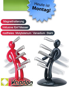 Voodoo Messerblock (rot/schwarz)