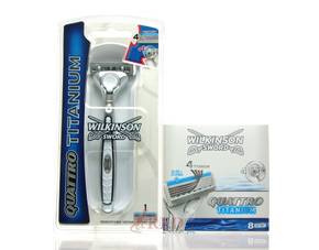 Wilkinson Quattro Titanium Sparpack – Rasierer + 9 Rasierklingen