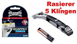 Wilkinson Quattro Titanium Precision Rasierer + 5 Klingen