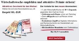 Jahresabo Wirtschaftswoche für effektiv 45,00 Euro sichern