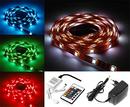 Lux.Pro 500cm RGB Strip + Fernbedienung + Netzteil LED SMD Leiste