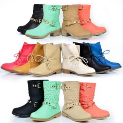 Stiefel Stiefeletten Worker Boots 99936 für Damen