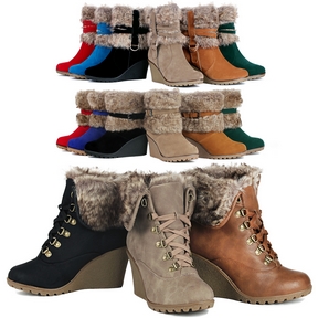 Stiefeletten Wedges Gefüttert 99923 Damenstiefel