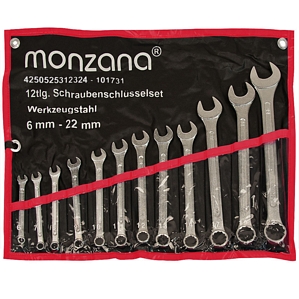 12 teiliges Maul Ringschlüssel Set 6-22mm Maulschlüssel Werkzeugsatz