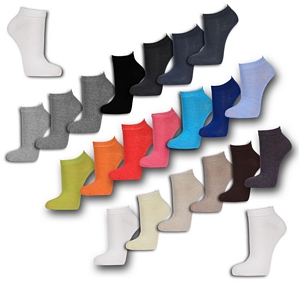 12 Paar Socken Sneaker Freizeitsocken für Damen, Herren und Kinder