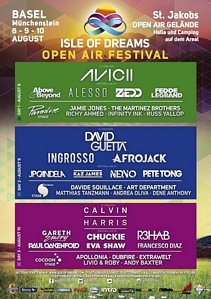 David Guetta Avicii Ingrosso 3-Tages Ticket Isle of Dreams Festival