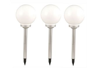 LED Solar Garten 20 cm Kugel Garten Außen Lampe Solarlampe Leuchtkugel 3er Set