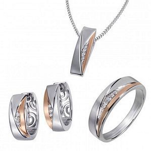 Goldmaid Damenring, Collier oder Creolen Sterlingsilber 925 mit Zirkonia