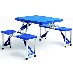ALU Camping SET 1x Tisch 4x Stuhl Hocker Klapptisch Sitzgruppe