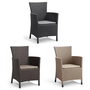 Allibert Dining Sessel Iowa Gartenmöbel Kunststoff Rattanoptik Stuhl Möbel