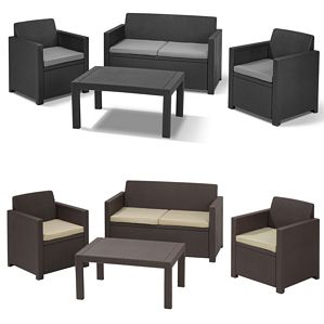 Allibert Lounge Set Merano Sitzgruppe Poly Rattan Gartenset