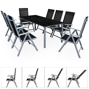 8+1 Sitzgruppe Alu Gartenmöbel Gartenset Essgruppe