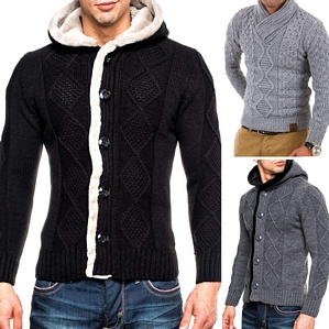 Behype Herren Strickjacke oder Strickpullover