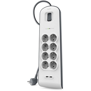 Belkin BSV804VF2M Surge Plus Steckdosenleite 8-fach mit 2 USB 2,4A