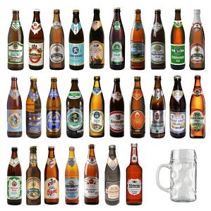 Gemischte Bierpakete Weißbier Starkbier Pils Hellbier oder Radler mit Bierglas