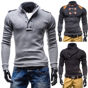Bolf / Comeor Herrenpullover Strickjacke Pullover Pulli Stehkragen Unifarben
