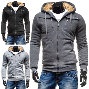 Kamlin Sweatjacke Herrenjacke Kapuzenpullover Winter Warmfutter 1A1