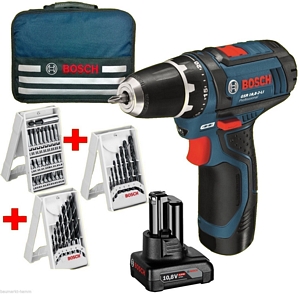 Bosch GSR 10,8-2-LI Professional 1 x 2,0 Ah + 1 x 4,0 Ah + Bit-Box (0 615 990 G6L)