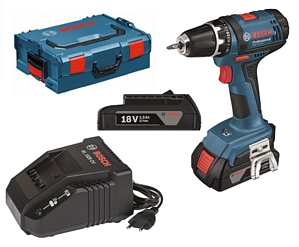 Bosch Akkuschrauber GSR 18-2-LI mit 2 x 1,5 Ah 18 V Akku in L-BOXX (0 601 9B7 300)