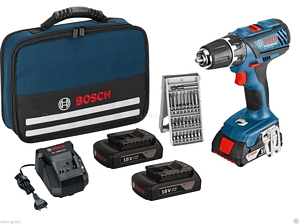 Bosch GSR 18-2-LI Plus Akku-Bohrschrauber inkl. Tasche + 3 Akkus 1.5Ah (06019E6101)