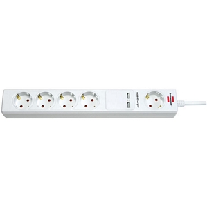BRENNENSTUHL Eco-Line USB-Ladestation ULS 25 Steckdosenleiste 5-fach, weiß, 1,5m