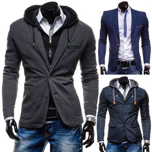 Extreme & Red Polo Herrensakko Sweatjacke Hoodie Blazer Anzug Slim Fit Casual Kapuze Freizeit