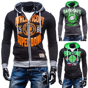 CZJR & Stegol Sweatjacke Kapuzenpullover Hoodie Sweatshirt Kapuze Kontrast Pulli Motiv