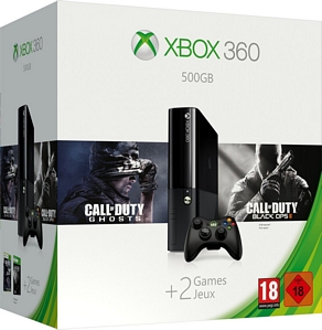 Microsoft Xbox 360 500GB + Call of Duty: Ghost + Black Ops 2 + Controller