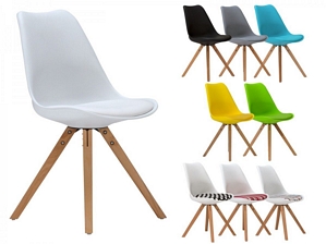 2er-Set massivum Retro Stuhl Design Kunststoff Esszimmerstuhl CALIFORNIA