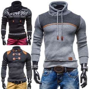 Comeor Strickjacke Herren Pullover Sweatjacke Stehkragen Pulli Norweger