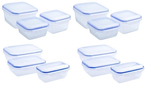 culinario 12er Set Frischhaltedosen, Aufbewahrungsdosen mit Klickverschlüssen