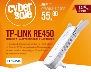 TP-Link RE450 AC1750 Dual Band WLAN Repeater mit Gigabit LAN Port