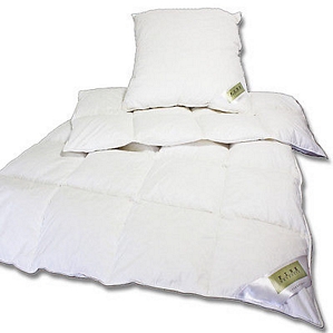 Daunen und Federn Bettenset Decke 135x200cm + 80x80cm Kissen (Naturprodukt)