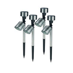 4er Set EASYmaxx Solar Strahler Edelstahl