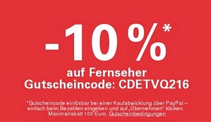 Ebay: 10 Prozent Rabatt auf Fernseher