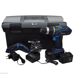 Einhell BT-CD 18-2 Set 18V+3,6V Kit Akku-Schrauber Set Bohrschrauber mit Koffer + Bits