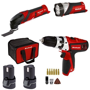 EINHELL Maschinen-Set RT-TK 12 Li mit 2 x 1,3 Ah Li-Ion Akkus