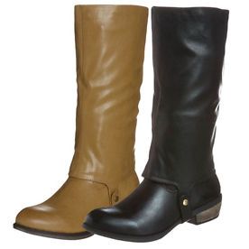 Even&Odd Stiefelette Damenboots Lederoptik Braun / Schwarz