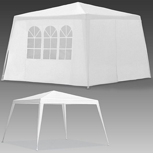Pavillon 3×3 mit Seitenteilen Weiß Pavillion Partyzelt Gartenzelt