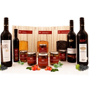 13x FEINKOST KÄFER GOURMETPAKET Pasta Lebensmittel Wein Rotwein Balsamico Nudeln