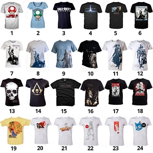 Gaming T-Shirts von Nintendo, Super Mario, CoD, Sonic, Donkey Kong, Sony u.v.m.