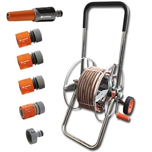 Gardena 2680-35 Metall Schlauchwagen Set inkl. 20M 1/2″ Schlauch + Spritze + Garnitur