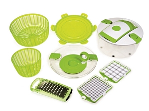 Genius Salat Chef Junior Set 10-tlg. weiß/grün Gemüseschneider 26168 Salatchef
