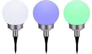 3er Set Globo LED RGB Solarleuchte Gartenleuchte 15cm mit Farbwechsler