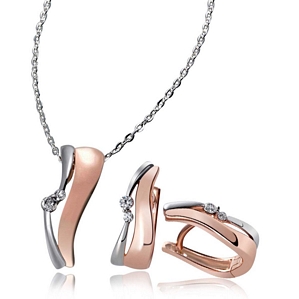 Goldmaid Set Kette u. Ohrringe 925 Sterlingsilber Red Passion mit Zirkonia