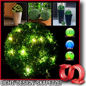 LED-Grasball BUX 20 cm Durchmesser 15-flammig Gartenlampe